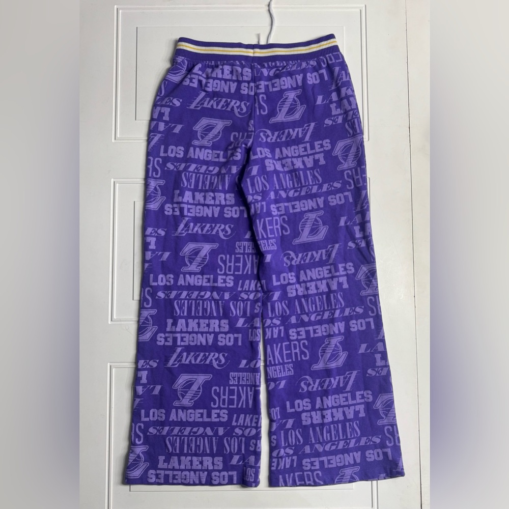 NBA Los Angeles Lakers Logo Women’s Purple Wide Leg Sweatpants Size Medium - Picture 6 of 6